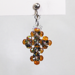 Clips  - Silver brass - Earrings Pualani - Clips  - Silver brass - Laiton argenté